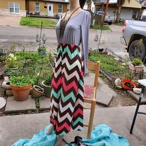 Long sleeve color striped dress!